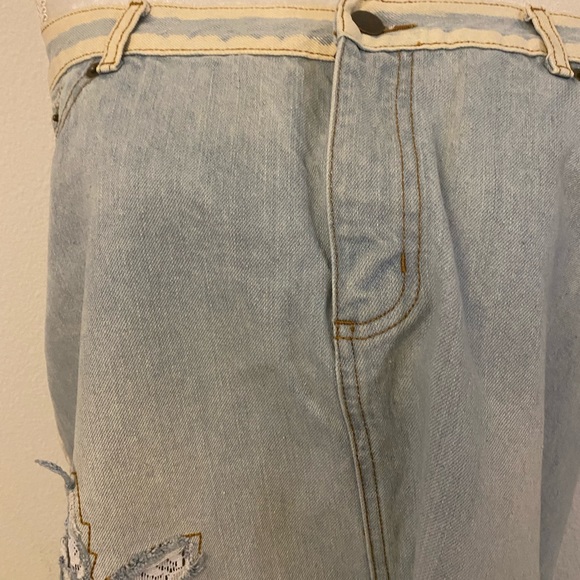 Denim strapless dress/or long skirt/ Designer MI X IT / Full Length Jeans Skirt - Picture 2 of 10